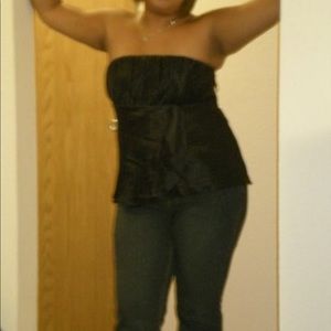 Ann Taylor LOFT strapless blouse size 14